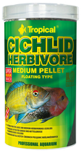 TROPICAL Cichlid Herbivore Medium Pellet - roślinny pokarm dla dużych i średnich pielęgnic roślinożernych, wiadro 5L, 10L