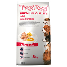 TROPIDOG PREMIUM ADULT SMALL BREEDS TURKEY & RICE - Karma dla dorosłych psów małych ras, indyk z ryżem