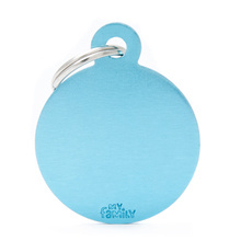 MY FAMILY Circle Light Blue - aluminiowa adresówka dla psa