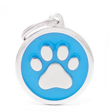 MY FAMILY Circle Paw Light Blue - adresówka dla psa