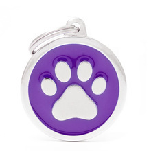 MY FAMILY Circle Paw Purple - adresówka dla psa