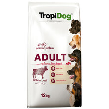 TROPIDOG PREMIUM ADULT MEDIUM & LARGE BREEDS BEEF & RICE - Karma z wołowiną dla dorosłych psów średnich i dużych ras