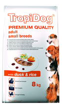 TROPIDOG PREMIUM ADULT SMALL BREEDS DUCK & RICE - Karma dla dorosłych psów małych ras, kaczka z ryżem