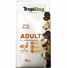 TROPIDOG PREMIUM ADULT MEDIUM & LARGE BREEDS DUCK & RICE - karma dla dorosłych psów średnich i dużych ras, kaczka z ryżem