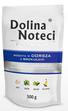 DOLINA NOTECI PREMIUM - bogata w dorsza z brokułami, mokra karma dla dorosłych psów,  500g