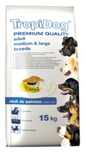 TROPIDOG Premium Adult Medium & Large breeds Salmon & Rice- karma dla psów 12kg