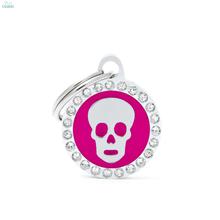 MY FAMILY Glam Pink Skull - adresówka dla psa