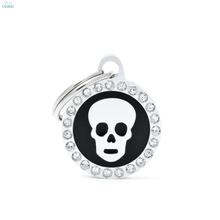 MY FAMILY Glam Black Skull - adresówka dla psa