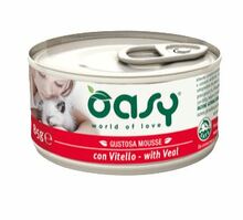 Oasy Mousse z Cielęciną - mokra karma dla kotów, puszka 85g