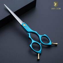 Jargem Asian Style Light Straight Scissors - bardzo lekkie, proste nożyczki do strzyżenia w stylu koreańskim, 6", kolor niebieski