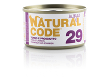 NATURAL CODE 29 puszka 85g tuńczyk i szynka z kurczaka, mokra karma dla kota