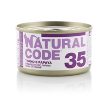 NATURAL CODE 35 puszka 85g tuńczyk i papaja w galarecie, mokra karma dla kota