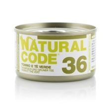 NATURAL CODE 36 puszka 85g tuńczyk i zielona herbata w galarecie, mokra karma dla kota