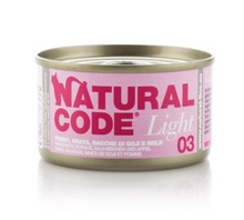 NATURAL CODE 03 light puszka 85g tuńczyk, dorada jabłko, mokra karma dla kota