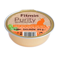 FITMIN Cat Purity alutray Salmon - Kompletna karma mokra kotów, 85g