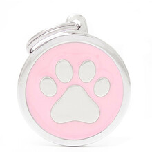 MY FAMILY Circle Paw Light Pink - adresówka dla psa