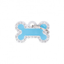 MY FAMILY Light Blue Bone Small Strass - ADRESÓWKA DLA PSA