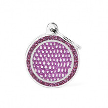 MY FAMILY Medium Circle Saint Tropez Lilac with Glitter - ADRESÓWKA DLA PSA