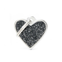 MY FAMILY SHINE SMALL HEART GLITTER BLACK - ADRESÓWKA DLA PSA