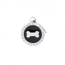 MY FAMILY Glam Bone Black Circle Strass - ADRESÓWKA DLA PSA