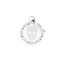 MY FAMILY Glam Skull White Circle Strass - ADRESÓWKA DLA PSA