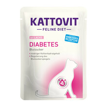 KATTOVIT Diabetes z łososiem - mokra karma dla kotów 85g