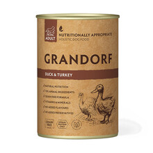 GRANDORF Duck & Turkey - Mokra karma dla psa z kaczką i indykiem, puszka 400g