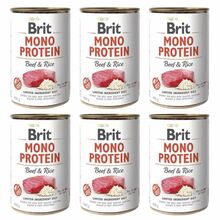 BRIT Monoprotein PAKIET 6x400g Beef & Rice - mokra karma dla psa