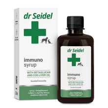 Dr Seidel Immuno syrup - syrop zwiększający naturalną odpowrność organizmu, wspomagający proces regeneracji i gojenia, dla psów i kotów, 250ml