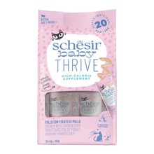 SCHESIR BABY THRIVE Mousse z kurczakiem i wątróbką - odżywka energetyczna wspomagająca wzrost, dla kociąt z niedowagą, 20x8g